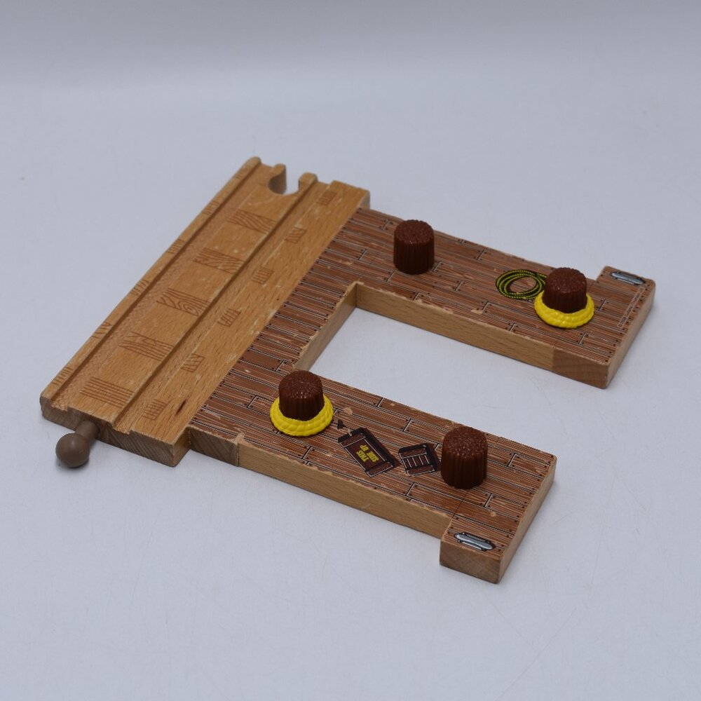 Sodor Bay Tugboat and Dock Rare Vintage Thomas & Friends Wooden Railway Trains